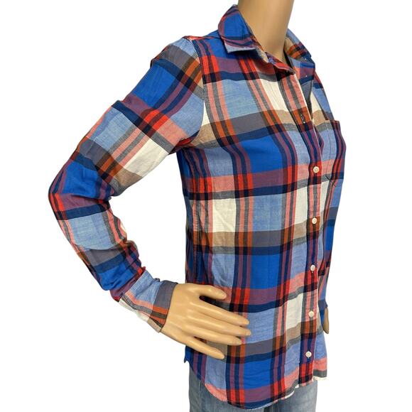 J. Crew Boy Shirt in Pacey Plaid Flannel C9828 Size 00 - Picture 5 of 14